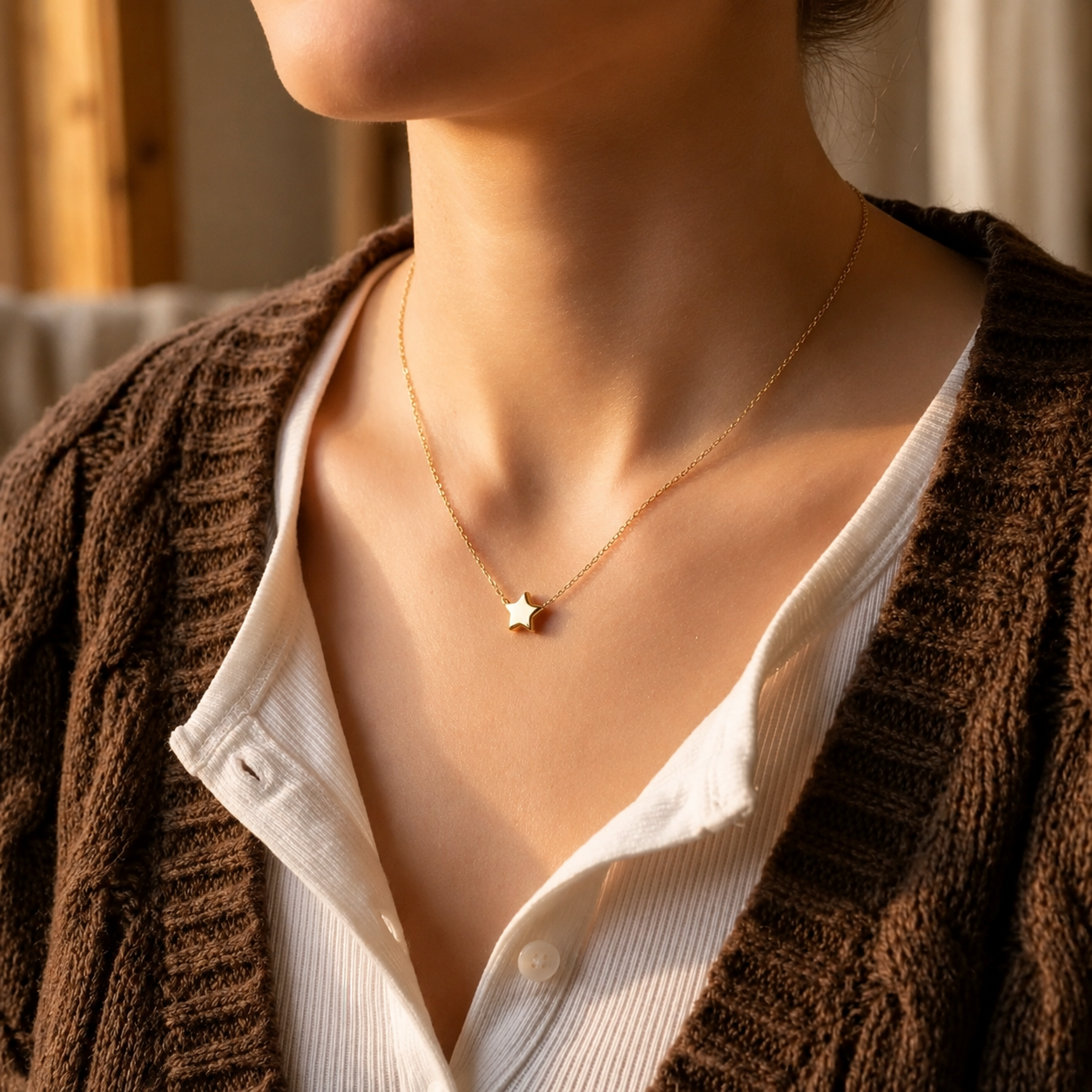 Shimmering Pack of 6 Gold Plated Necklaces for Girls & Women -6 pieces