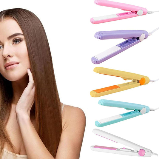 Professional Ceramic Plate Mini Hair Styler Straightener and Curler