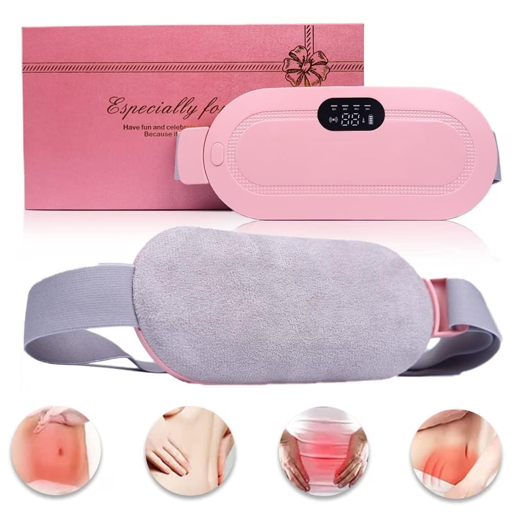 Portable Electric Heating Belt for Menstrual Cramps, Pink