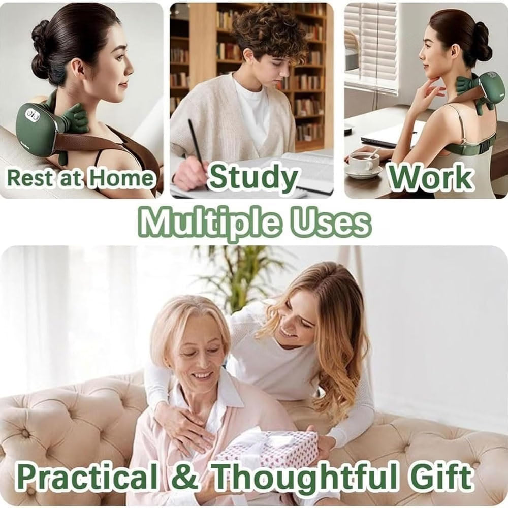 Heated Massager, Wireless Portable Shiatsu Neck and Back Massager