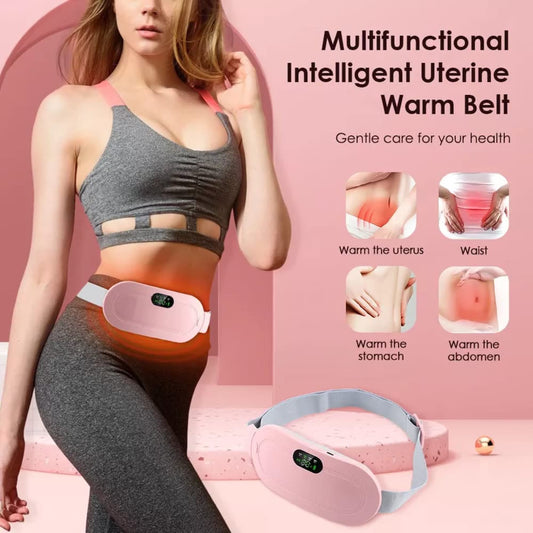Portable Electric Heating Belt for Menstrual Cramps, Pink