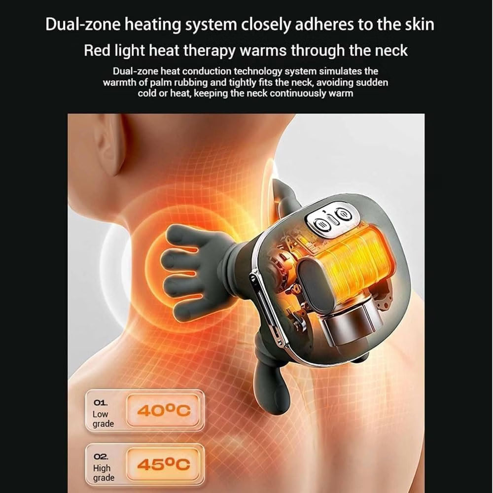 Heated Massager, Wireless Portable Shiatsu Neck and Back Massager