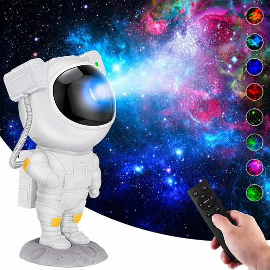 Astronaut Galaxy Projector Night Light – 360° Rotating Nebula Star Projector with Remote Control, Timer & Adjustable Head