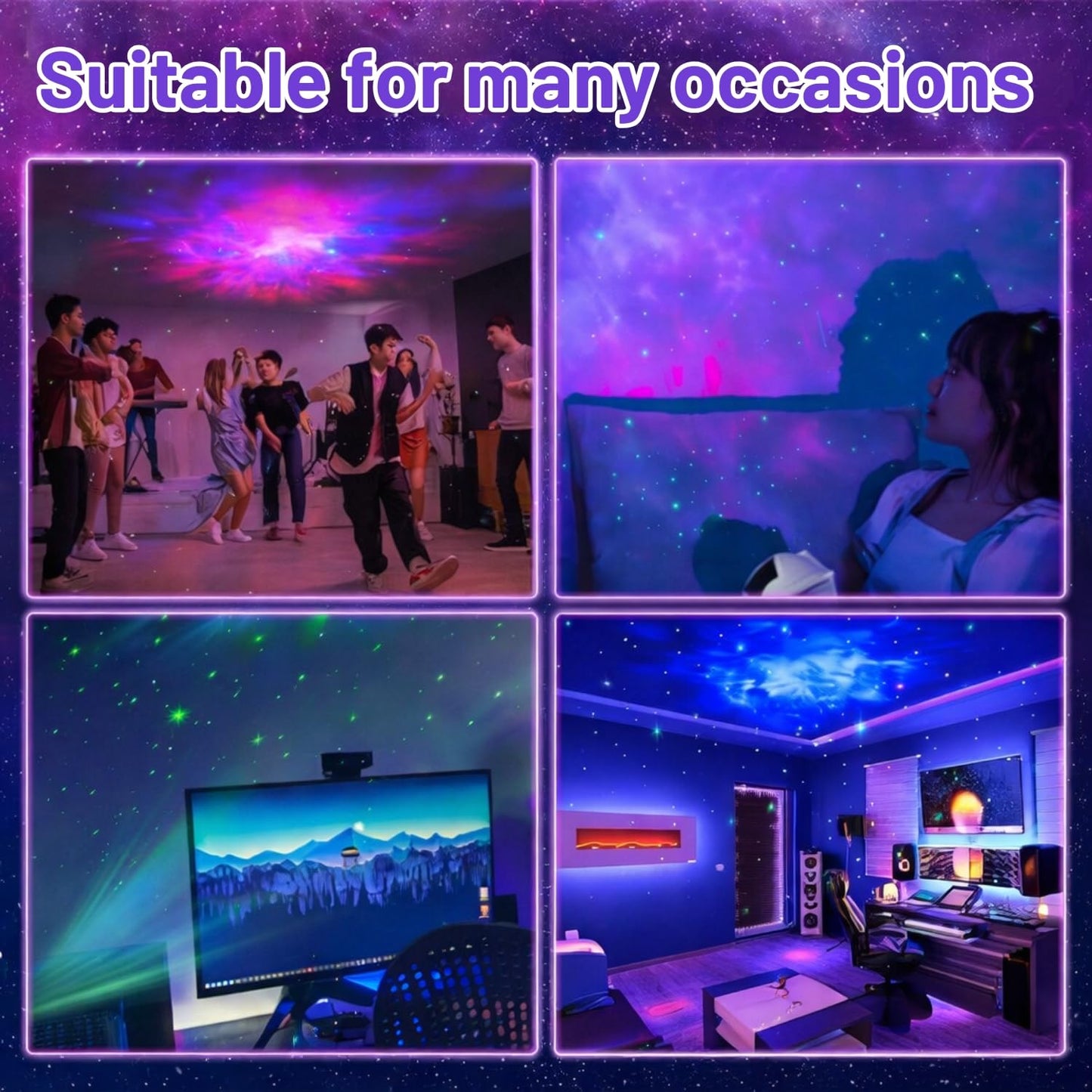 Astronaut Galaxy Projector Night Light – 360° Rotating Nebula Star Projector with Remote Control, Timer & Adjustable Head