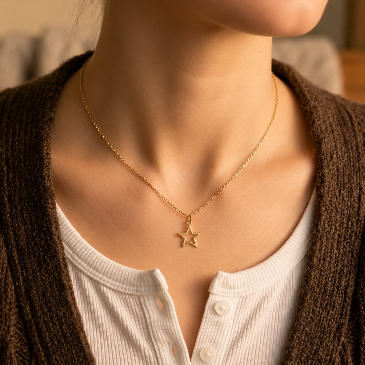 Shimmering Pack of 6 Gold Plated Necklaces for Girls & Women -6 pieces