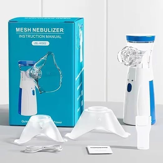 Portable Silent Mesh Nebulizer for Adults & Kids – USB Rechargeable Vaporizer with Masks